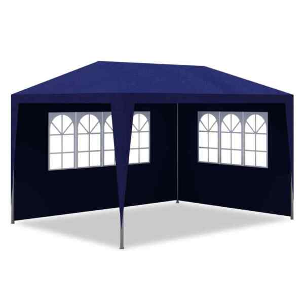 Vidaxl Tonnelle Jardin Tente Reception Chapiteau Bleu 3x4 M Terrasse Pavillon 90335