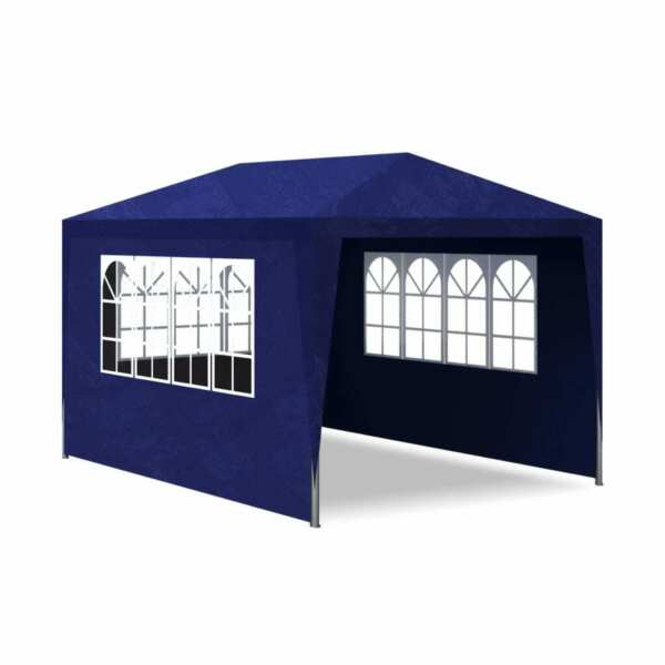 Vidaxl Tonnelle Jardin Tente Reception Chapiteau Bleu 3x4 M Terrasse Pavillon 90335