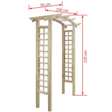 Vidaxl Arche De Jardin En Bois De Pin Massif 150x60x210 Cm Resistante A La Pourriture Support Pour Plantes Grimpantes 41662