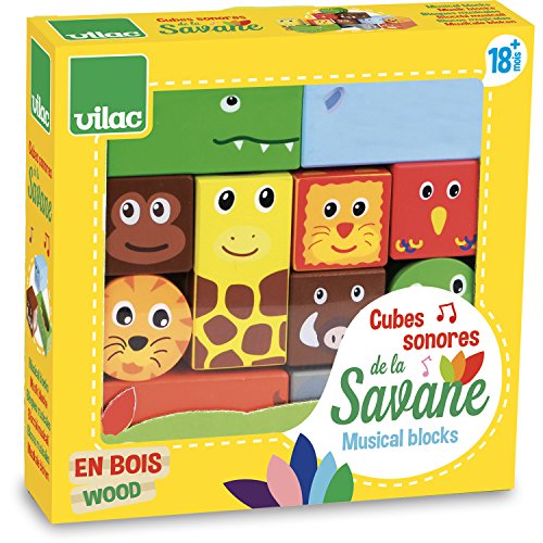 Vilac - Cubes Sonores La Savane - 11 Cub...