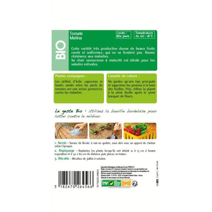 VILMORIN Graines de tomate matina Bio