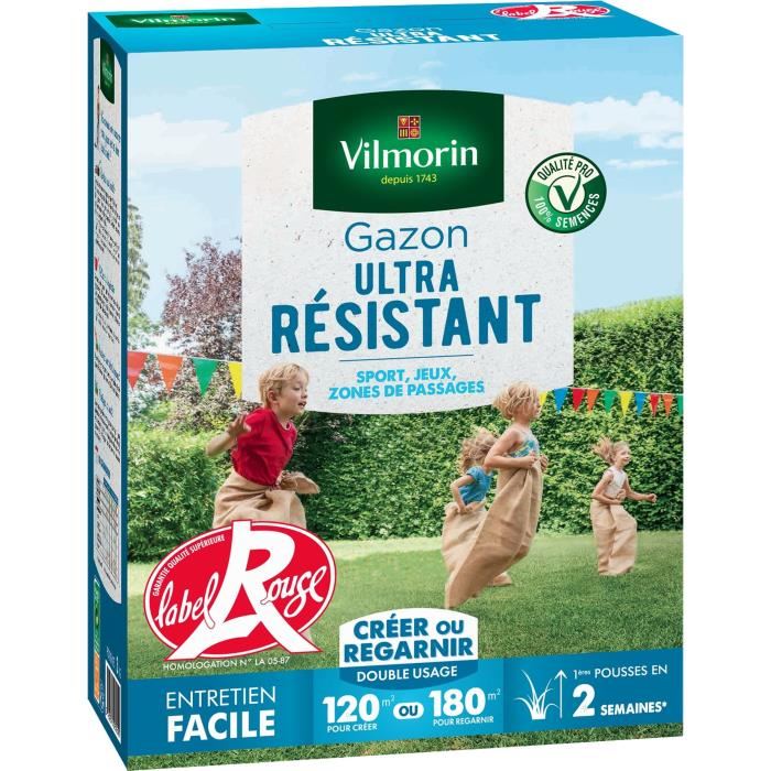 Vilmorin Semences De Gazon Ultra Resistant Label Rouge 3 Kg