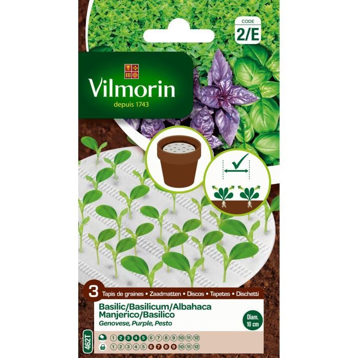 Vilmorin Tapis Graines Trio De Basilic 3 X A10 Cm