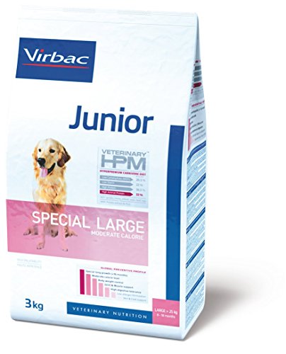 Virbac Veterinary Hpm Chien Junior 8 A18mois Special Large 25kg Moderate Calorie Croquettes 3kg