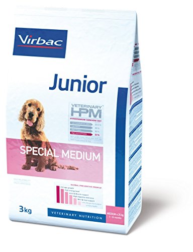 Virbac Veterinary Hpm Chien Junior (7 A 12mois) Special Medium (11 A 25kg) Croquettes 3kg
