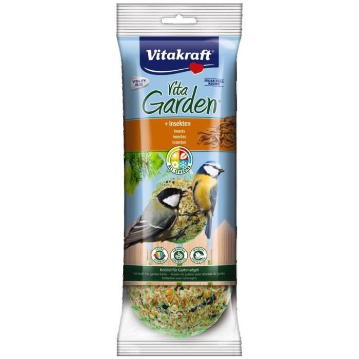 VITAKRAFT Boules de graisse Premium insectes - Pour oiseaux du ciel - 350 g