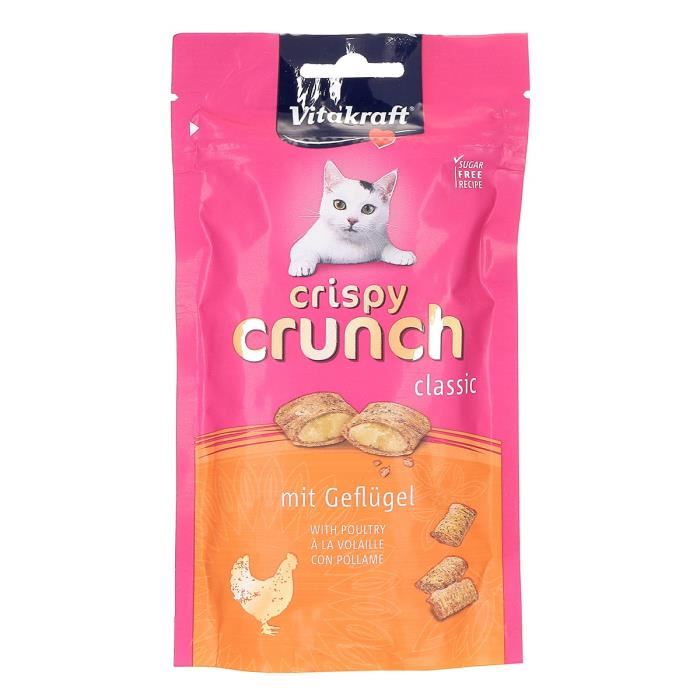 Bouchees Crispy Crunch Au Poulet Pour Chats Vitakraft 60g