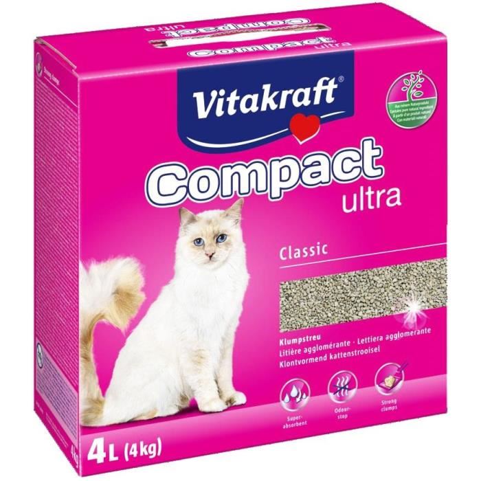 Vitakraft Litiere Compact Ultra 4 L Pour Chat