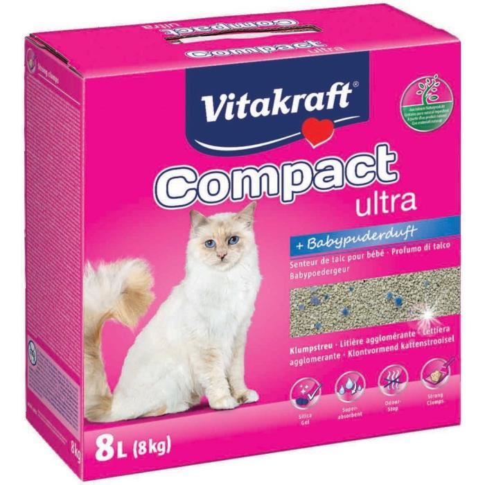 Vitakraft Litiere Compact Ultra Plus - 8 L - Pour Chat