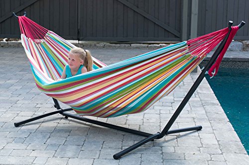 Hamac Double Avec Support Vivere Uhsdo8 26 Coton Multicolore 2 Personnes 250 Cm