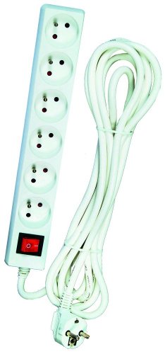 Bloc multiprise 6 prises avec interrupteur et cordon de 4 m