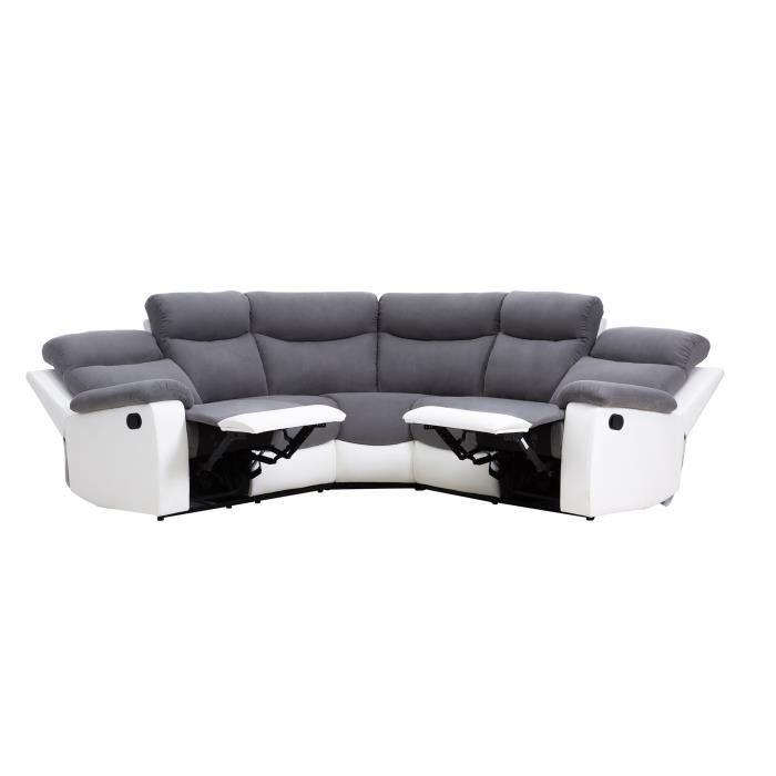 Canape Dangle De Relaxation Oscar 5 Places Bi-matiere - Gris / Blanc - L238 X P238 X H99cm - Loungitude