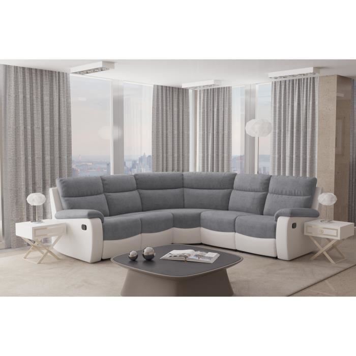 Canape Dangle De Relaxation Oscar 5 Places Bi-matiere - Gris / Blanc - L238 X P238 X H99cm - Loungitude