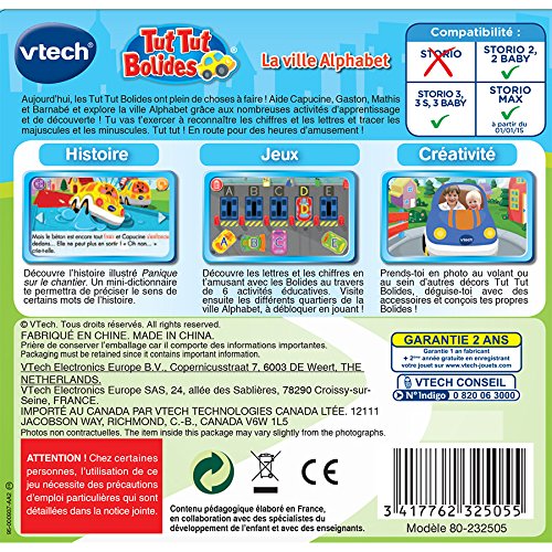 VTECH - Jeu Éducatif Storio - Tut Tut Bolides Ma Ville Alpha