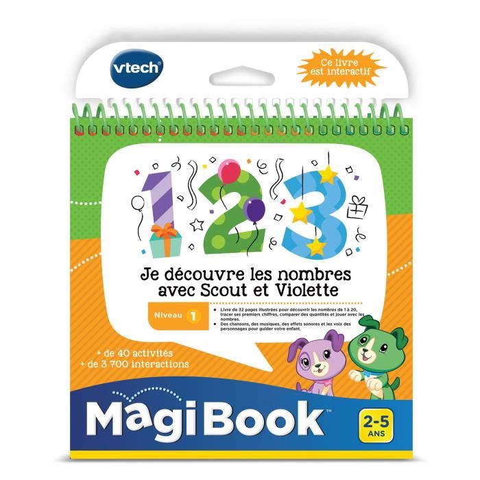 Vtech - Livre Interactif Magibook - Je Decouvre Les Nombres Avec Scout Et Violette