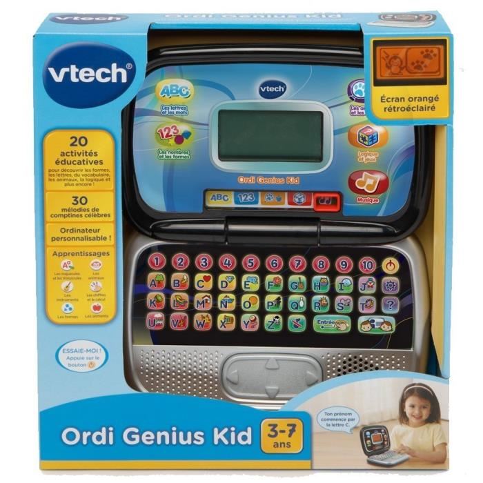 Ordinateur Interactif Enfant Vtech Genius Kid 20 Activites Educatives Noir