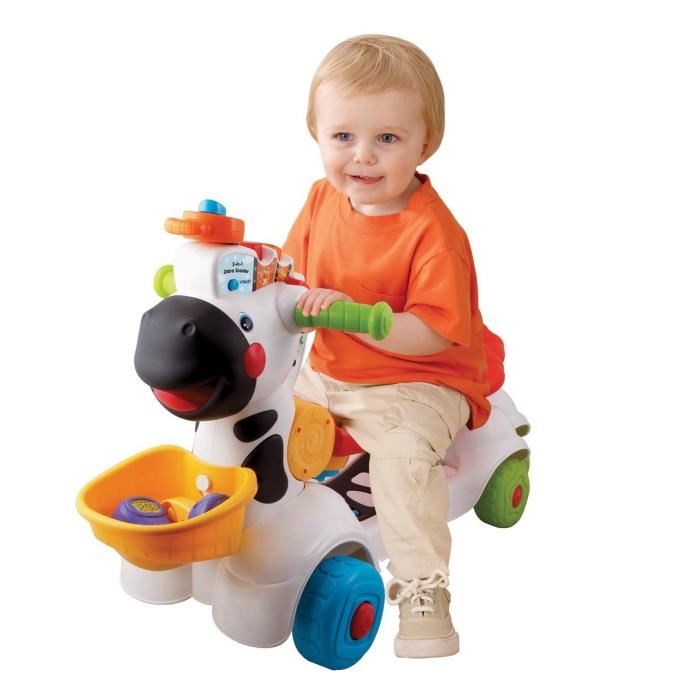 Porteur Trottinette Mon Zebre Rigolo 3 En 1 Vtech Baby - Noir & Blanc - Parlant Et Musical