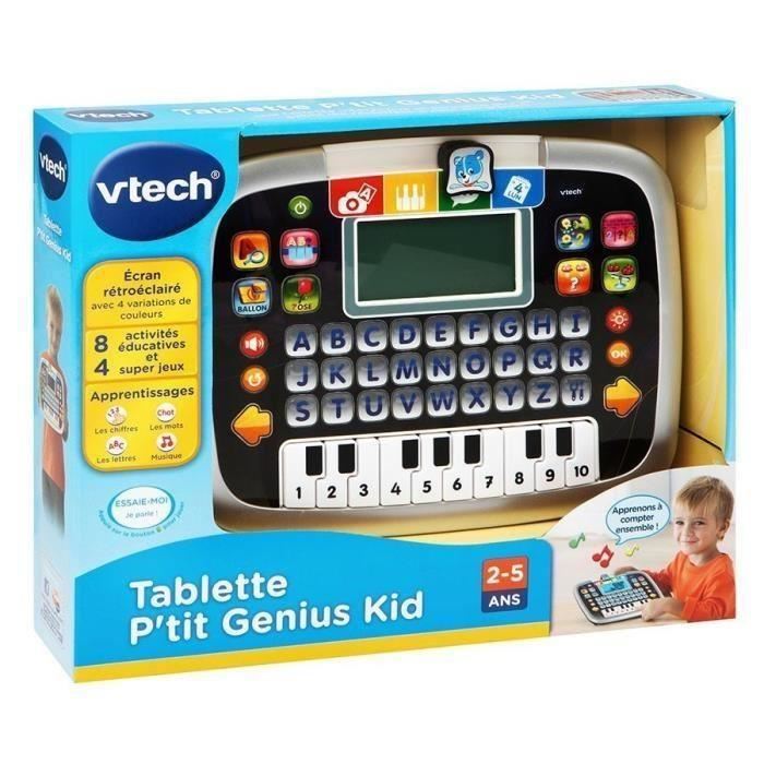 Tablette Educative P'tit Genius Kid Noire - Vtech - Des 2 Ans - 8 Activites Et 4 Jeux Interactifs