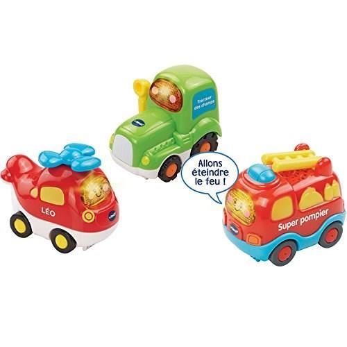 Coffret Trio Secours Vtech Tut Tut Bolides Camion De Pompiers Tracteur Et Helico 1 A 5 Ans