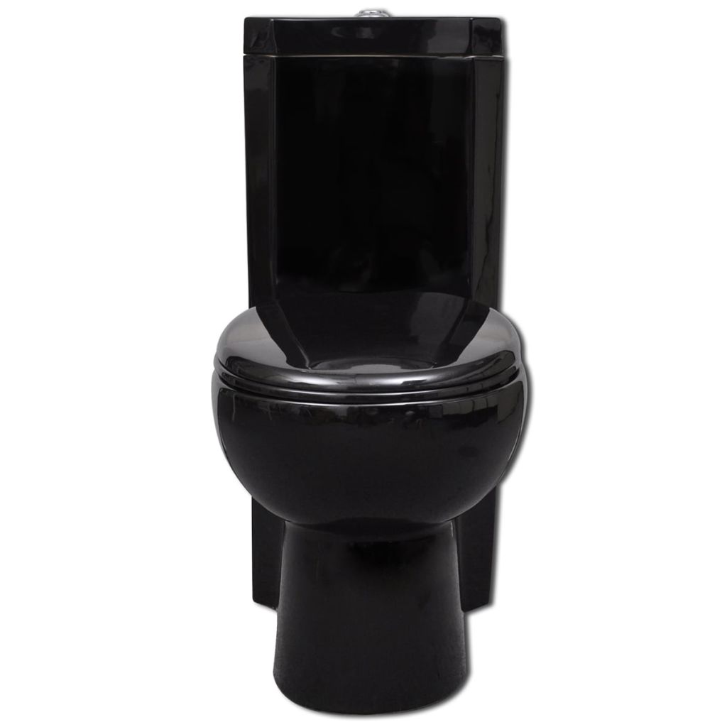 Toilette Dangle En Ceramique Vidaxl Noir Design Exclusif Fermeture En Douceur Double Chasse Deau
