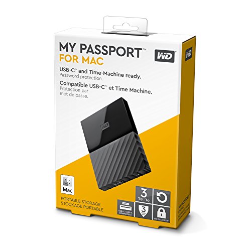 Disque Dur Externe Portable Western Digital My Passport For Mac 3 To Usb 30 Noir