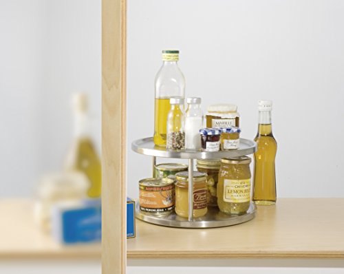 Plateau Tournant Epices Duo - Wenko - Ø 265x16 Cm - Acier Inox - Mat
