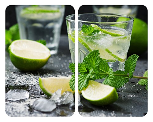 Plaque De Protection - Wenko - Mojito - Verre Trempe - Lot De 2 - 30x52 Cm - Multicolore
