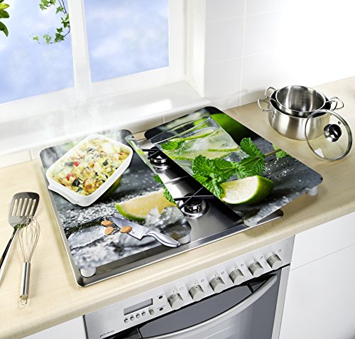 Plaque De Protection - Wenko - Mojito - Verre Trempe - Lot De 2 - 30x52 Cm - Multicolore