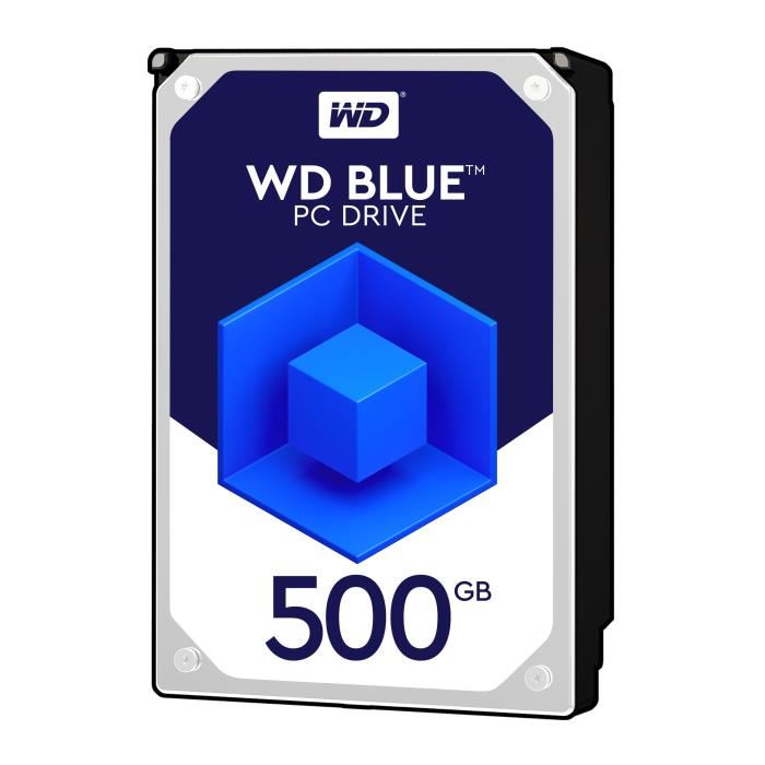 Blue Disque dur interne 35 capacite 500 Go vitesse de rotation 5400 toursmin cache 64 Mo interface SATA 6Gbs garantie 2 ans