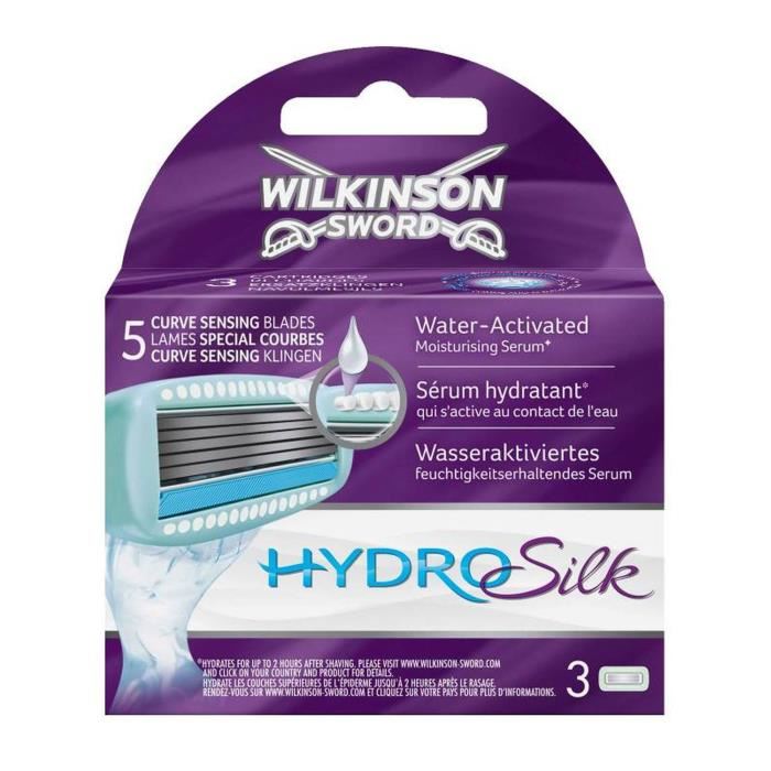 WILKINSON Hydro Silk pour rasoir feminin chargeur de 3 lames