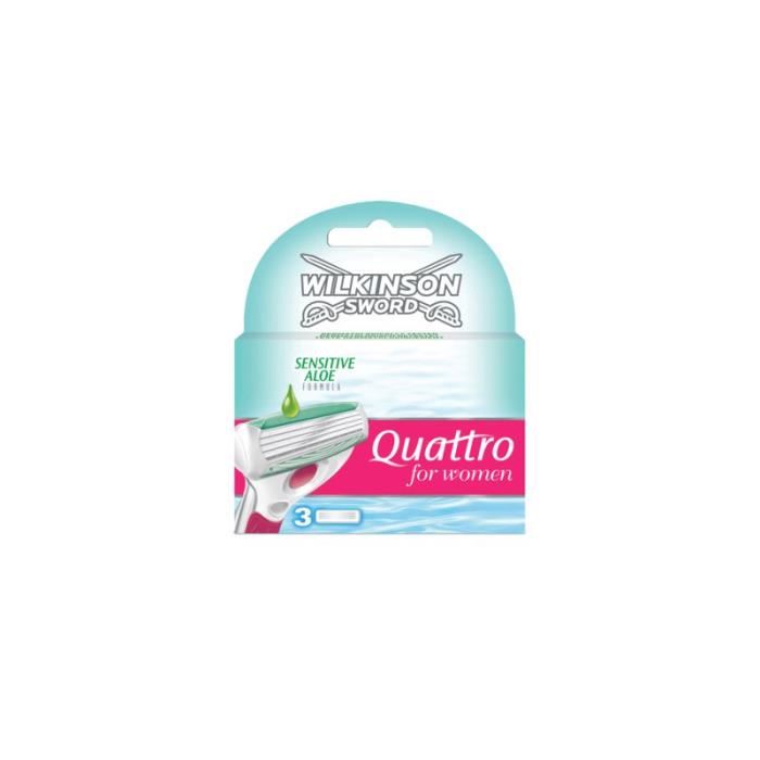 Wilkinson Quattro For Women Sensitive Pack De 3 Recharges