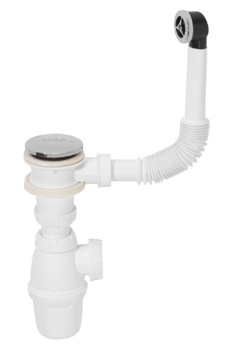Wirquin Sp50199 Quick-clac Bonde Chrome Avec Trop-plein + Siphon + Clapet