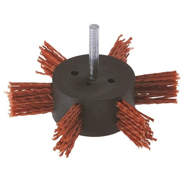 Wolfcraft 1 Brosse Nylon Rouge Eventail Hex - Ø 100