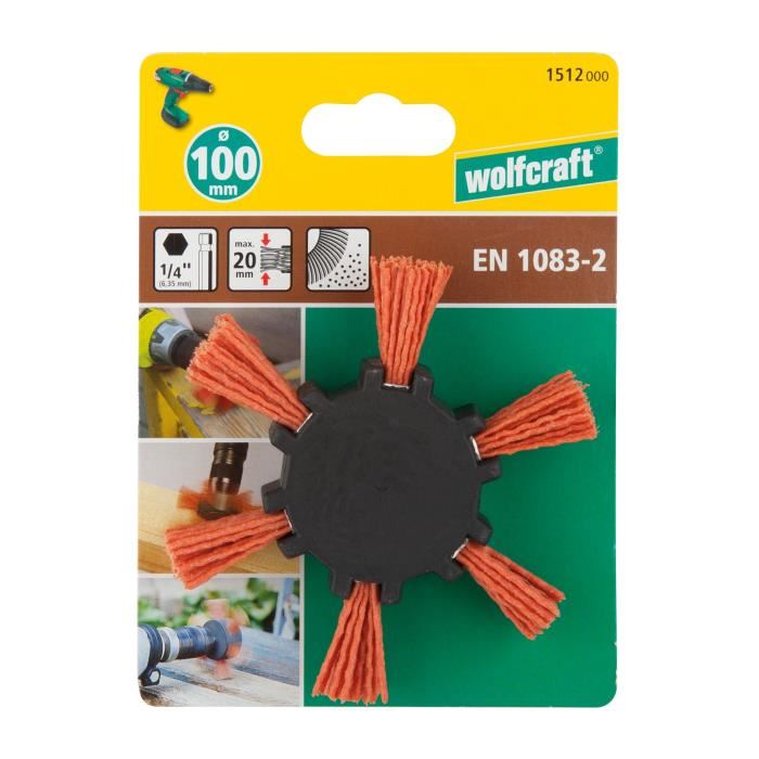 Wolfcraft 1 Brosse Nylon Rouge Eventail Hex O 100