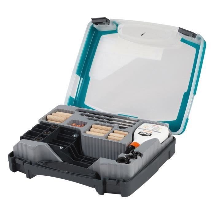 Wolfcraft Coffret Dassemblage Par Tourillons Forets A Bois Butee De Profondeur Et Tourillons 79 Pieces Ref 4645000