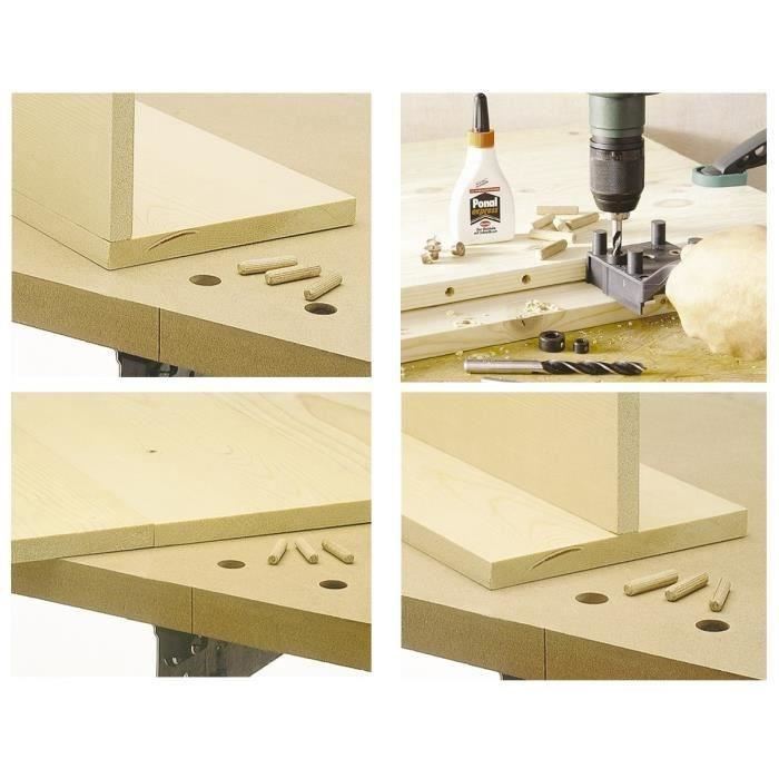 WOLFCRAFT Coffret d'assemblage bois pour tourillons de 6, 8 et 10mm