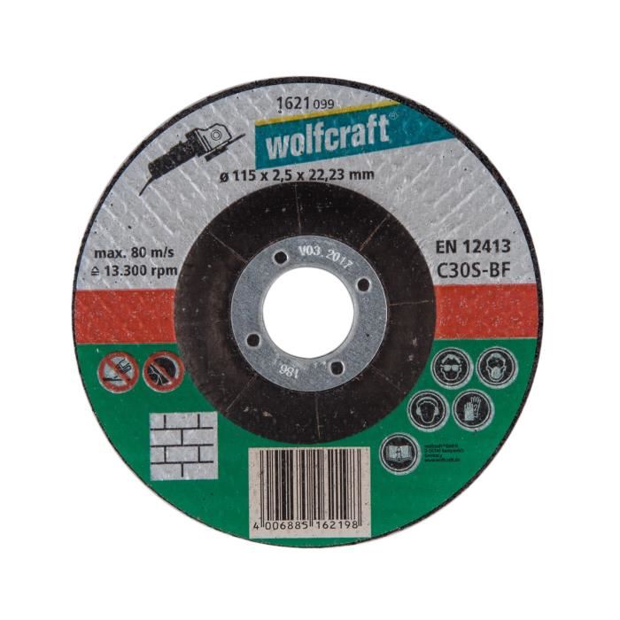 Wolfcraft Disque A Tronconner La Pierre O 115mm Alesage 222mm Et Epaisseur De Disque 25mm