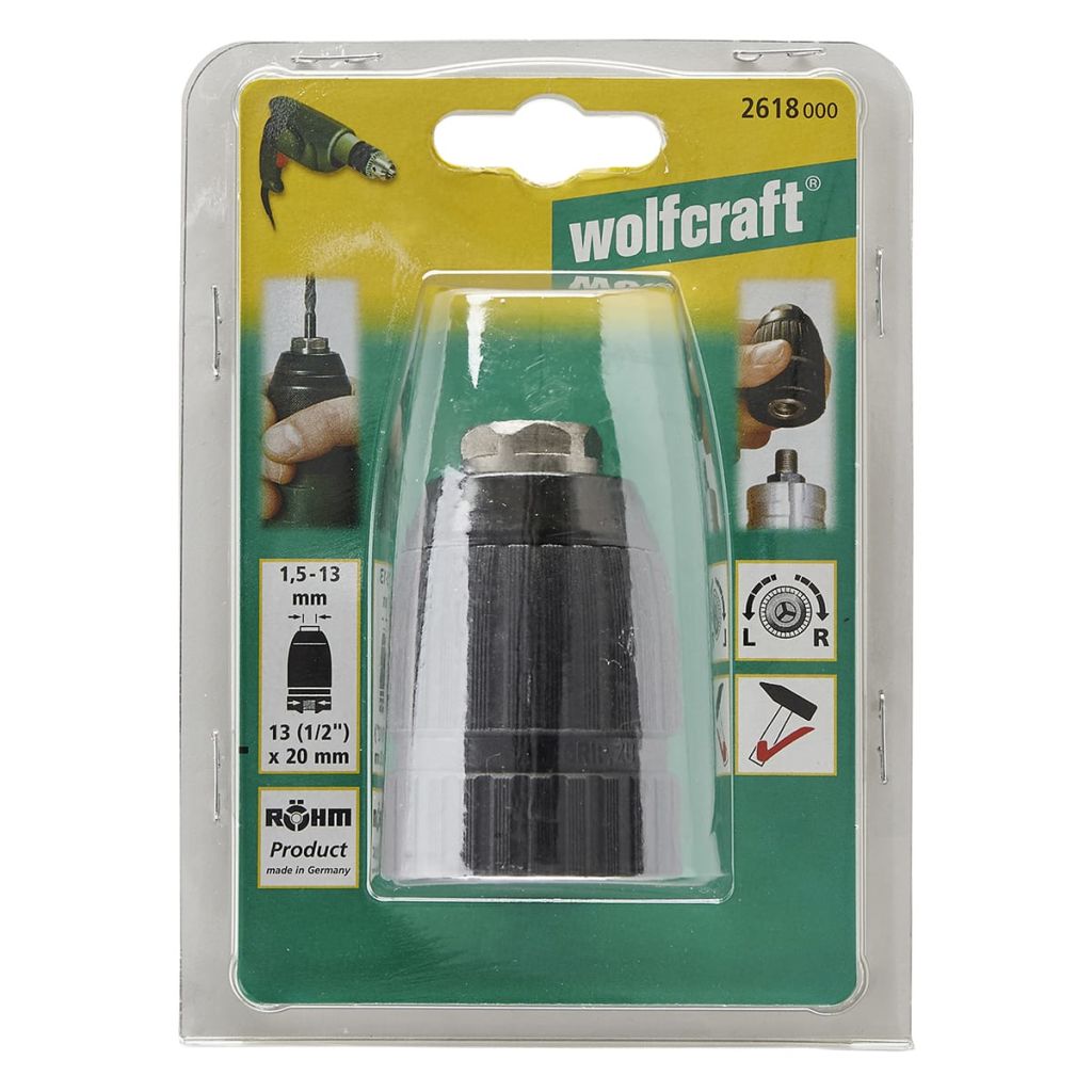 Wolfcraft - Mandrin auto-serrant 13mm Fil.1/2x20 - 2618000
