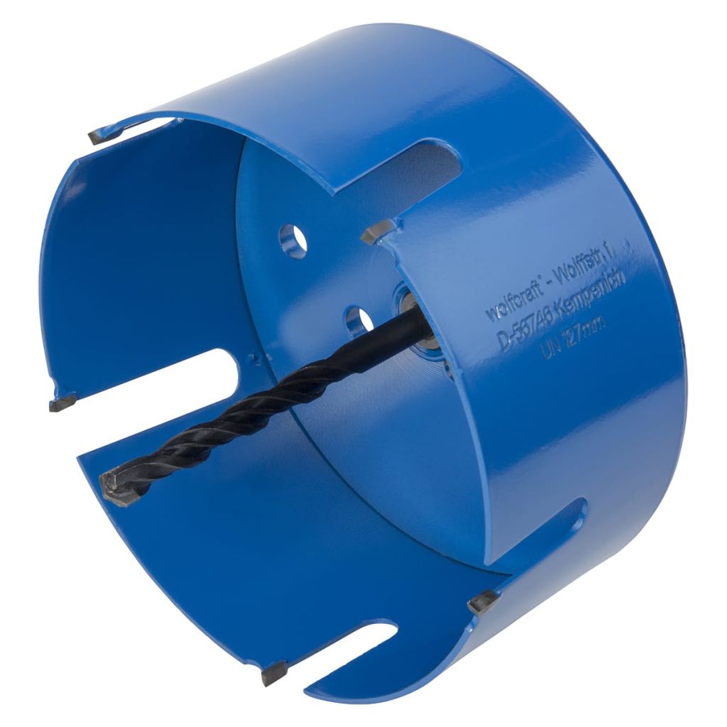 Scie Cloche Multi-materiaux Ø 127 Avec Axe Et Foret Profondeur De Coupe 60 Mm - Wolfcraft 5961000