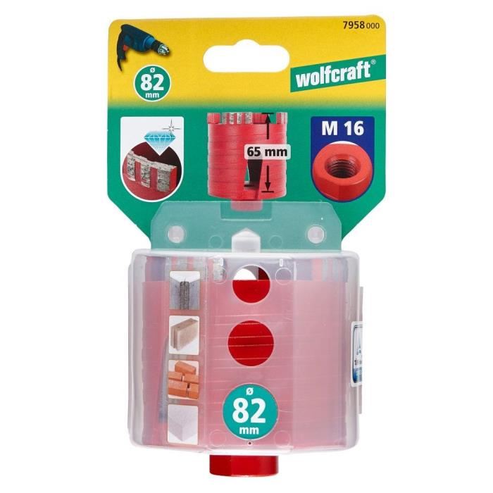 Wolfcraft Trepan Diamant Parpaing P70 Diametre 82 Mm