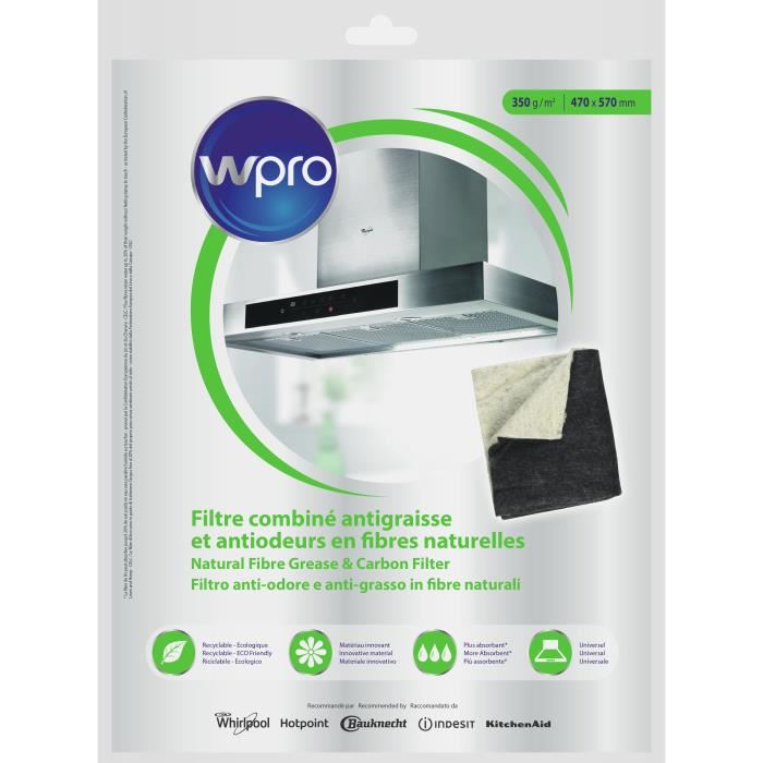 Wpro Ncf351 Filtre A Graisse Et Odeur Pour Hote 47 X 57 Cm