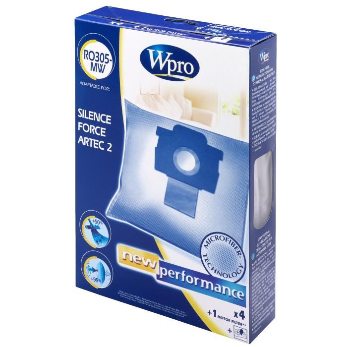 Wpro Ro305 Mw Sacs Pour Aspirateur Rowenta Silence Force Et Artec 2