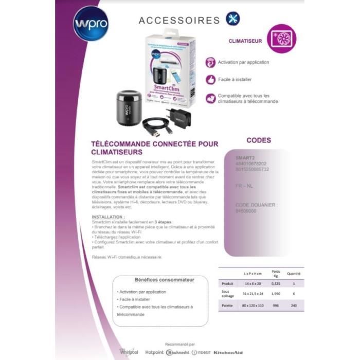 Wpro Telecommande Connectee Pour Climatiseurs Smart2 Smartclim