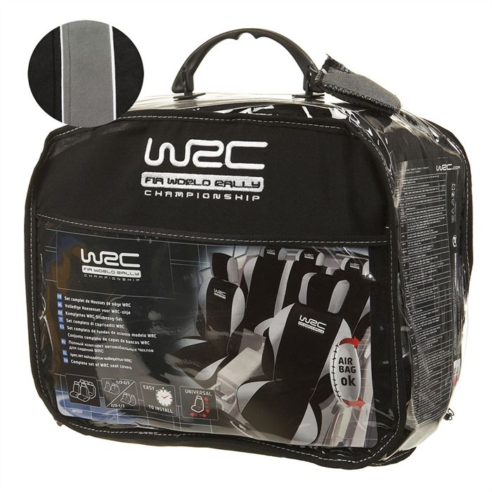 Lot  De 5 Housses Avant Arriere 2/3 1/3 Et Appuie Tete - Wrc - Universelles - Fixation Simple -compatible Airbag