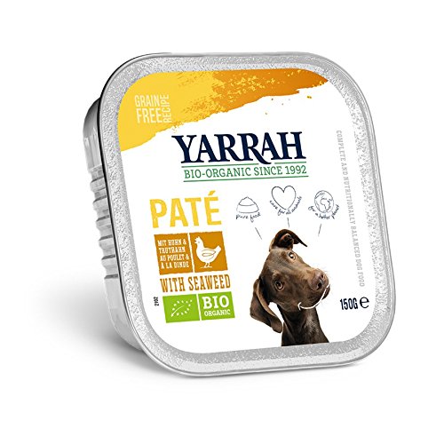 Yarrah Bio Pate 12 X 150 G Pour Chien - Poulet, Algues Marines (sans Cereales)