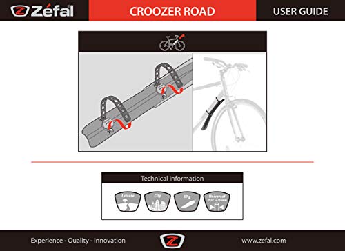 Pare-boue Zefal Croozer Road Pour Velo De Route - Noir - 700c/28 - Largeur De Lame 50/70mm