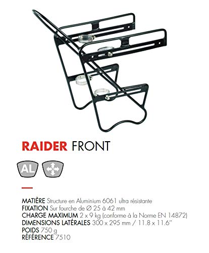 Support Pour Roue Avant Zefal Raider F - Porte-bagages Pour Velos 26' Et 28' - Noir