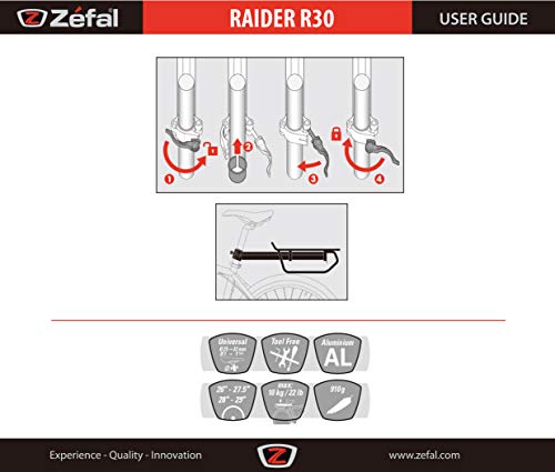 Porte-bagage Zefal Raider R30 - Velo Loisir - Adapte Aux Vtt Tout Suspendu - Noir