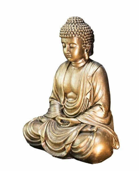 Zenlight Statuette Bouddha Meditation Or Faible Encombrement Et Soucis Du Detail 16 X 10 X 20 Cm