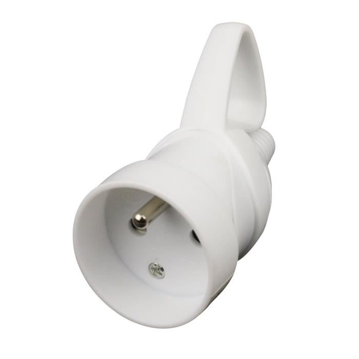 Fiche Electrique Femelle A Anneau - Zenitech - 16a 2p+t - Blanc - Norme Nf